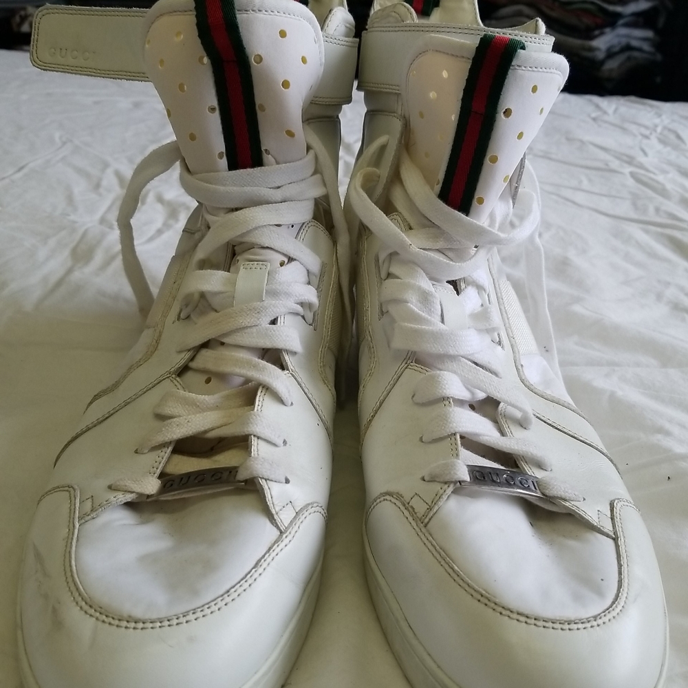 Gucci GG White High Top Sneakers Mens US12